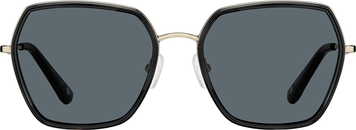 Front view of Geometric Sunglasses T05552112 in Black