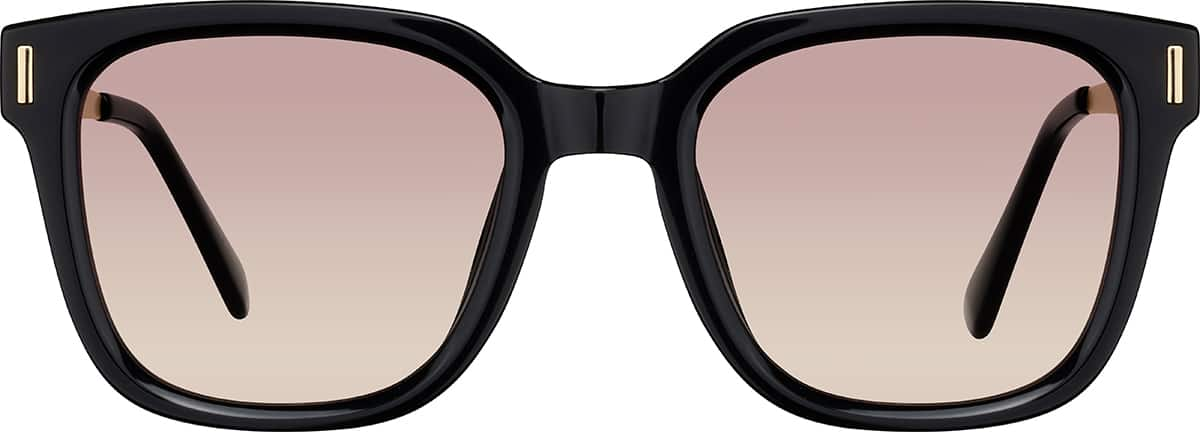 Front view of Square Sunglasses T05572119 in Black