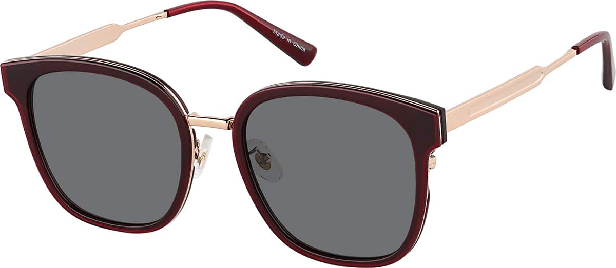 Angle view of Square Sunglasses T05581812 in Red