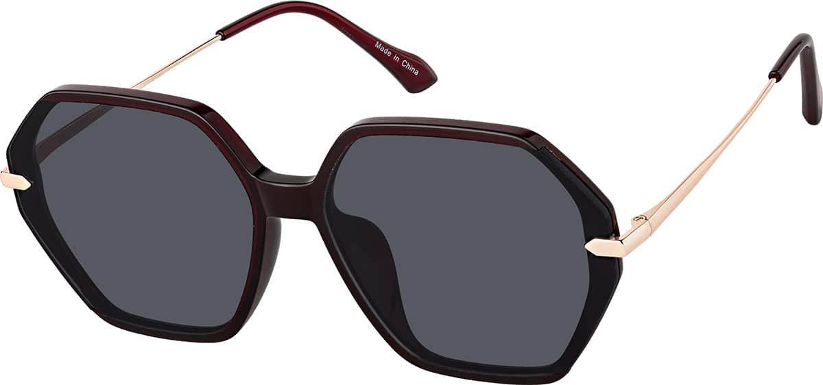 Angle view of Geometric Sunglasses T05601812 in Red