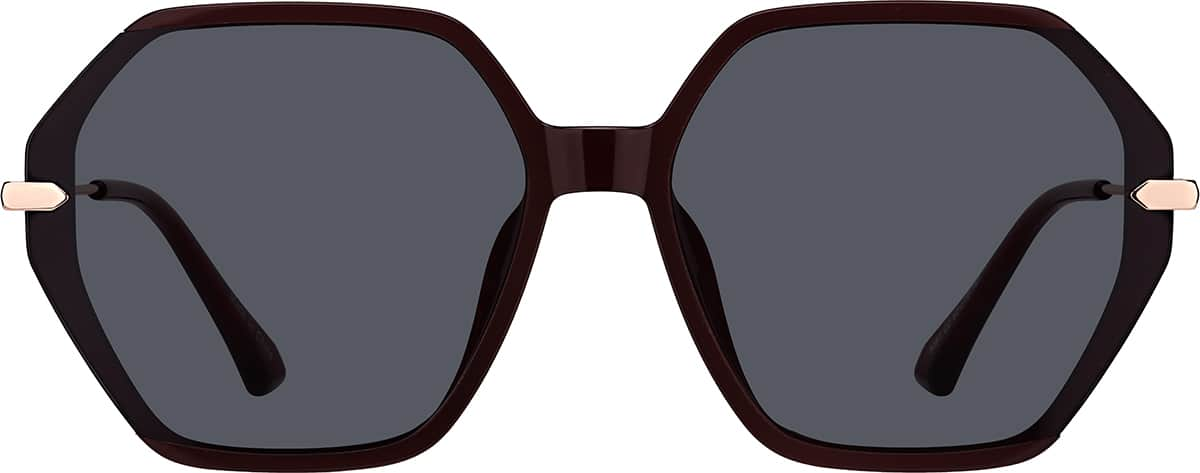 Front view of Geometric Sunglasses T05601812 in Red