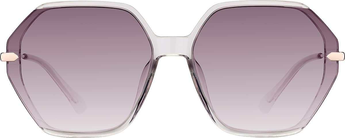 Front view of Geometric Sunglasses T05602319 in Clear