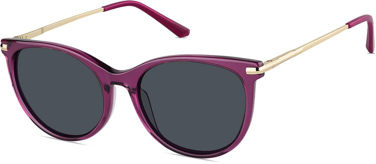 Angle view of Cat-eye Sunglasses T05621712 in Purple