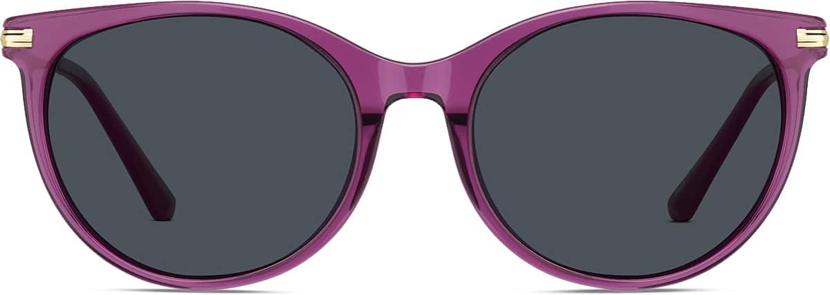 Front view of Cat-eye Sunglasses T05621712 in Purple