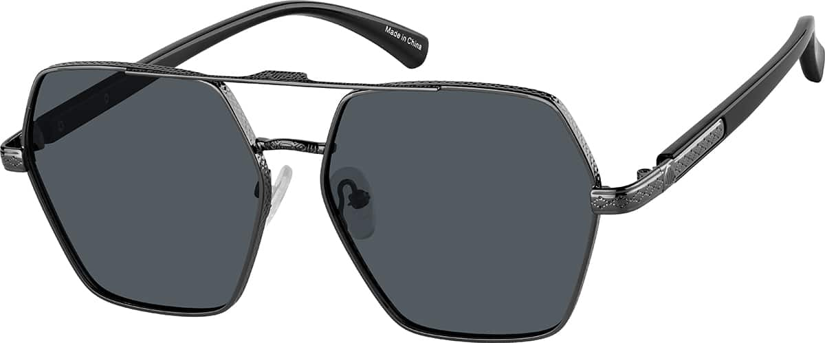 Angle view of Aviator Polarized Sunglasses T06021212 in Gray