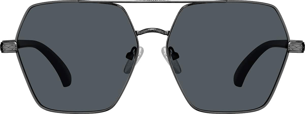 Front view of Aviator Polarized Sunglasses T06021212 in Gray