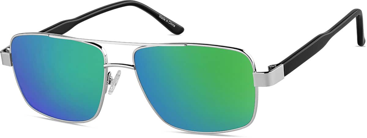 Angle view of Aviator Sunglasses T06041124 in Silver