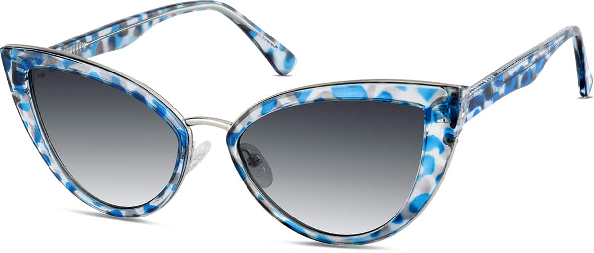 Angle view of Cat-Eye Sunglasses T06051612 in Blue