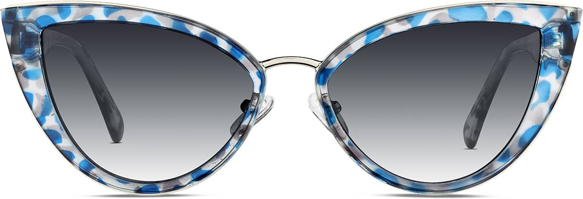 Front view of Cat-Eye Sunglasses T06051612 in Blue