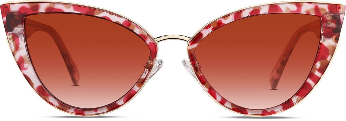 Front view of Cat-Eye Sunglasses T06051818 in Red