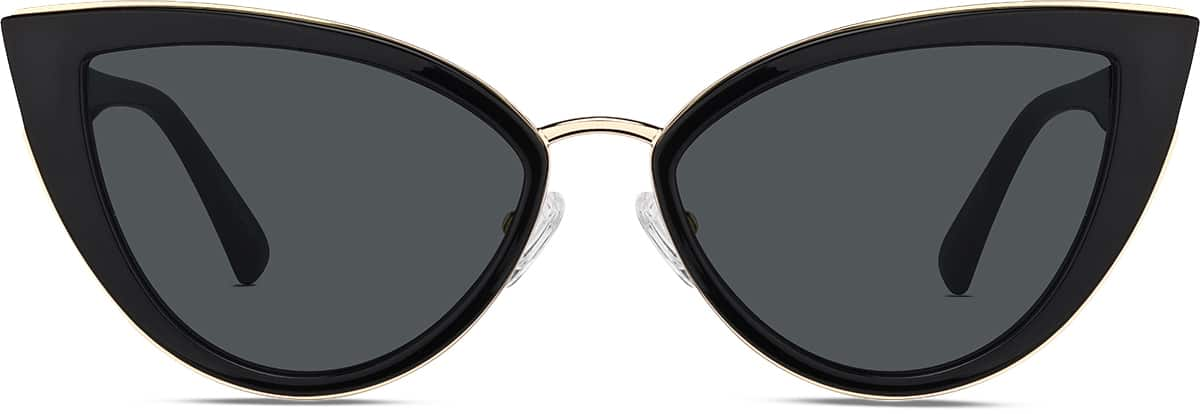 Front view of Cat-Eye Sunglasses T06052112 in Black