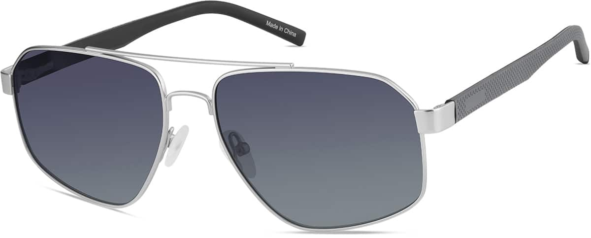 Angle view of Aviator Sunglasses T06061117 in Silver