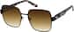 Angle view of Square Sunglasses T06112115 in Black/Amber thumbnail