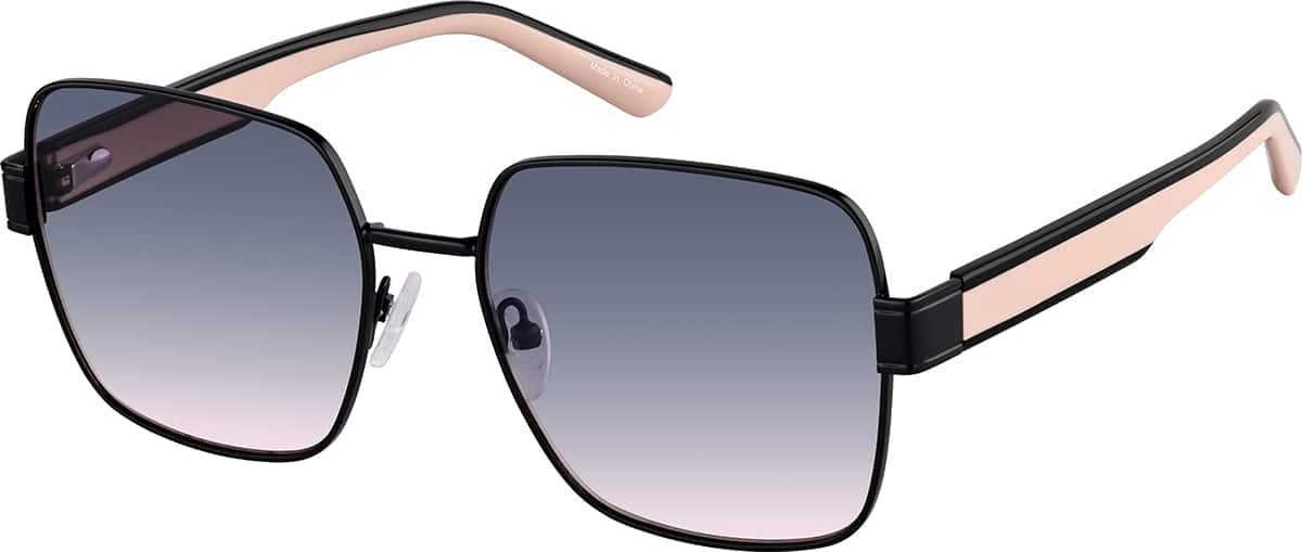 Angle view of Square Sunglasses T06112119 in Black/Grey