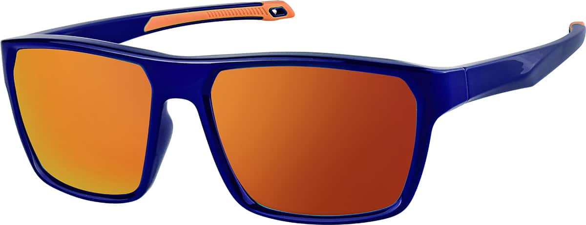 Angle view of Rectangle Sunglasses T08041642 in Blue