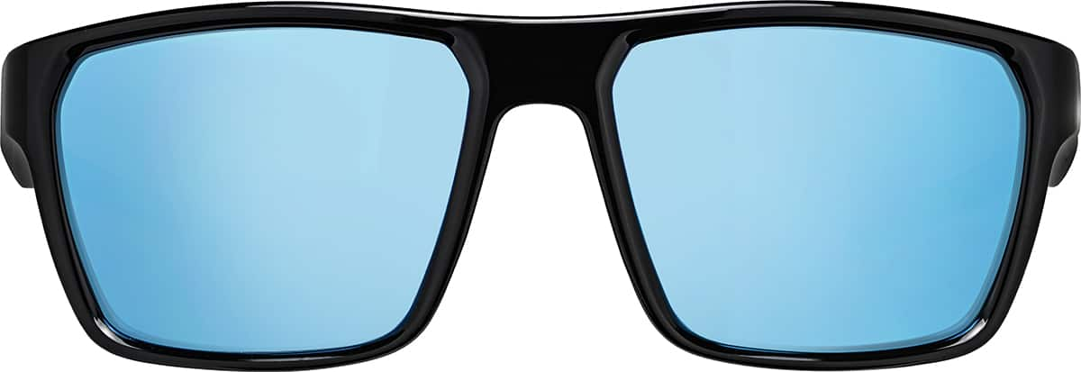 Front view of Rectangle Sunglasses T08042116 in Black