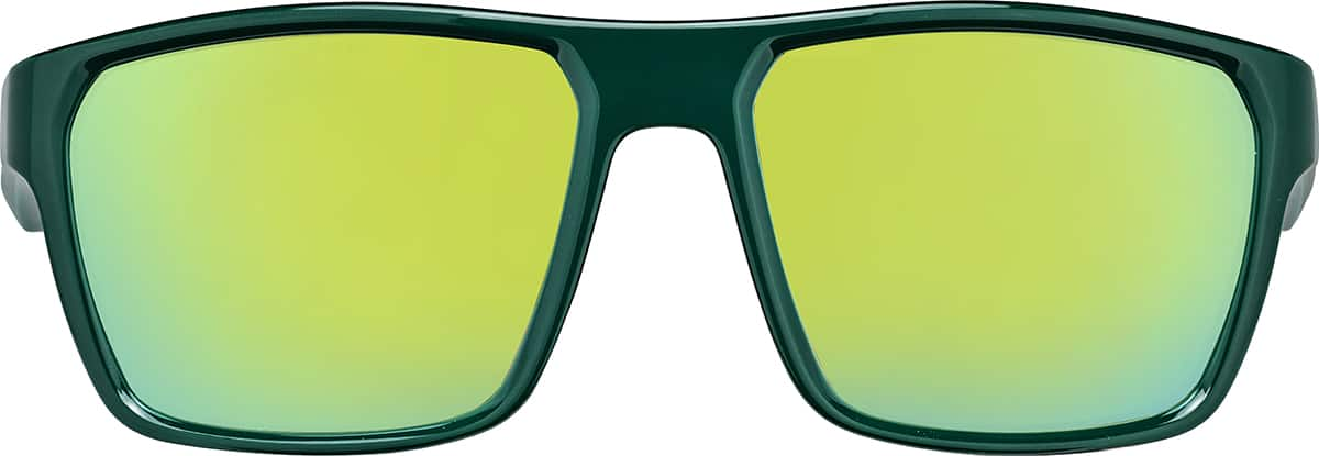 Front view of Rectangle Sunglasses T08042424 in Green