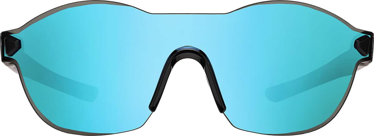 Black with Purple Mirror Oval Sunglasses #T08052117 | Zenni