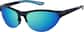 Angle view of Cat-Eye Sunglasses  T08071615 in Black with Blue Mirror thumbnail