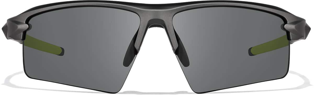 Front view of Wrap-Around Sports Sunglasses T08081212 in Gray