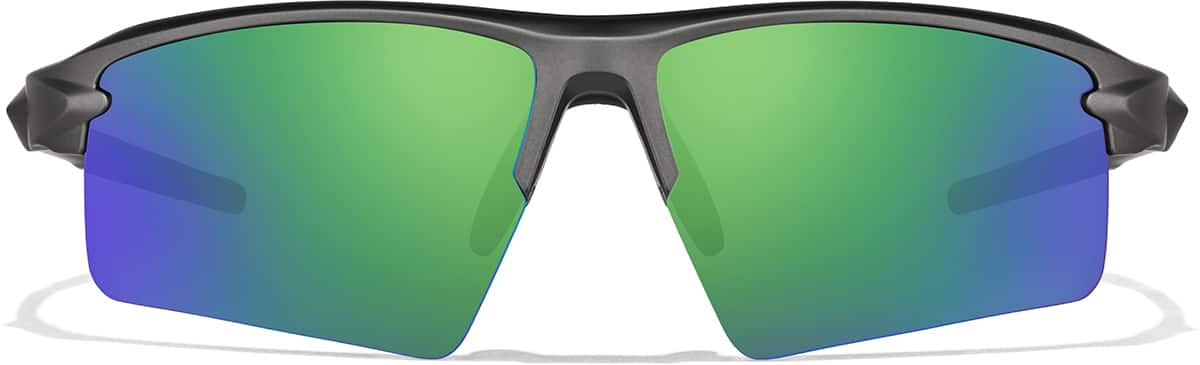 Front view of Wrap-Around Sports Sunglasses T08081224 in Gray