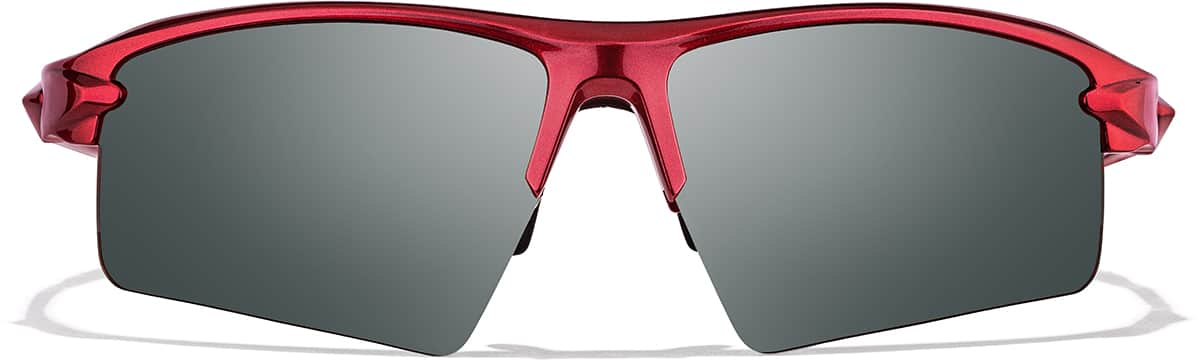 Front view of Wrap-Around Sports Sunglasses T08081818 in Red