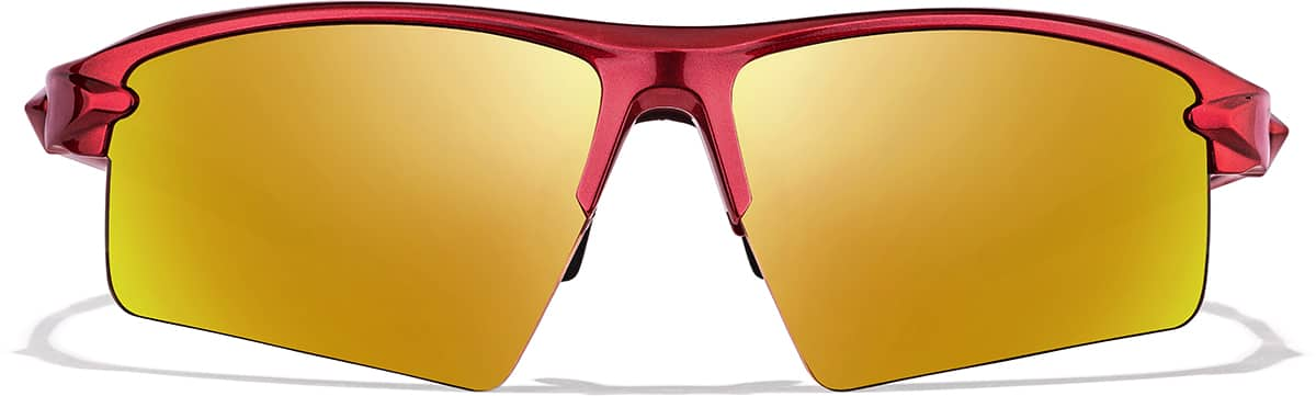 Front view of Wrap-Around Sports Sunglasses T08081842 in Red