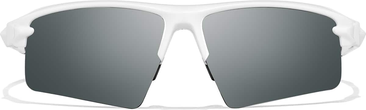 Front view of Wrap-Around Sports Sunglasses T08083011 in White