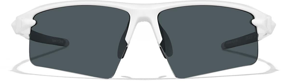 Front view of Wrap-Around Sports Sunglasses T08083012 in White