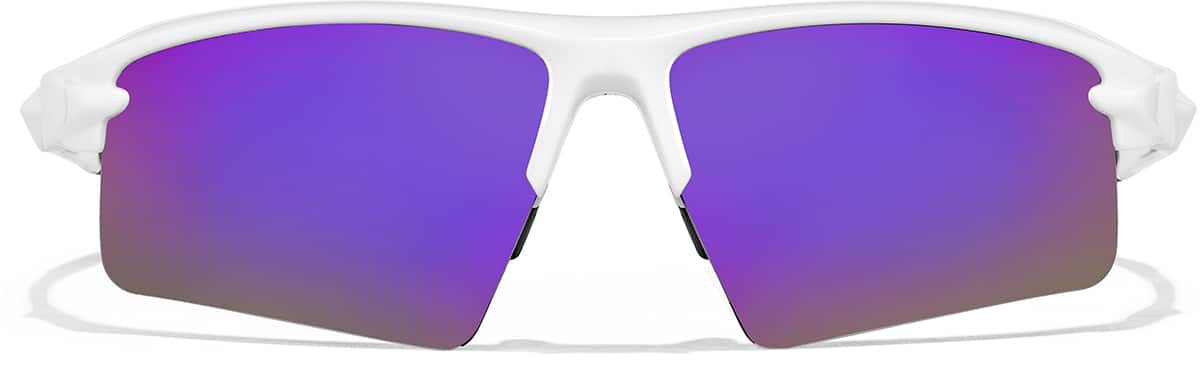 Front view of Wrap-Around Sports Sunglasses T08083017 in White