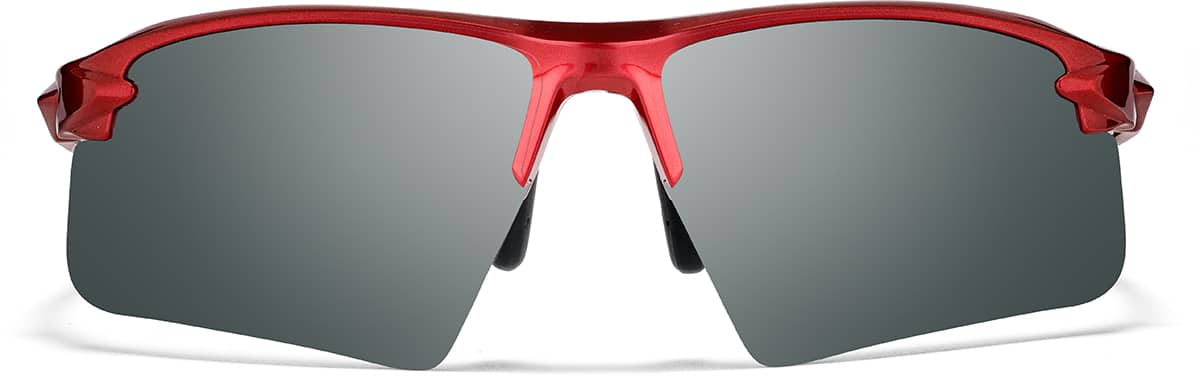Front view of Wrap-Around Sports Sunglasses T98011811 in Red
