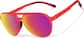 Angle view of Aviator Sports Sunglasses T99011818 in Neon Red with Flame Mirror thumbnail