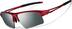 Wrap-Around Sports Sunglasses T99091818 in Red with Silver Mirror