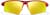 Front view of Wrap-Around Sports Sunglasses T99101842 in Red with Gold Mirror thumbnail