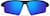 Front view of Wrap-Around Sports Sunglasses T99132116 in Black with Blue Mirror thumbnail