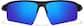 Front view of Wrap-Around Sports Sunglasses T99132116 in Black with Blue Mirror thumbnail