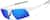 Angle view of Wrap-Around Sports Sunglasses T99203016 in White with Indigo Mirror thumbnail