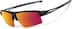Wrap-Around Sports Sunglasses T99212118 in Black with Flame Mirror