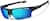 Angle view of Wrap-Around Sports Sunglasses T99222116 in Black with Indigo Mirror thumbnail