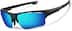 Wrap-Around Sports Sunglasses T99222116 in Black with Indigo Mirror