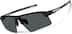 Wrap-Around Sports Sunglasses(Larger Lenses) T99242112 in Black with Gray Lenses