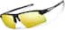 Wrap-Around Sports Sunglasses(Larger Lenses) T99252114 in Black with Gold Mirror