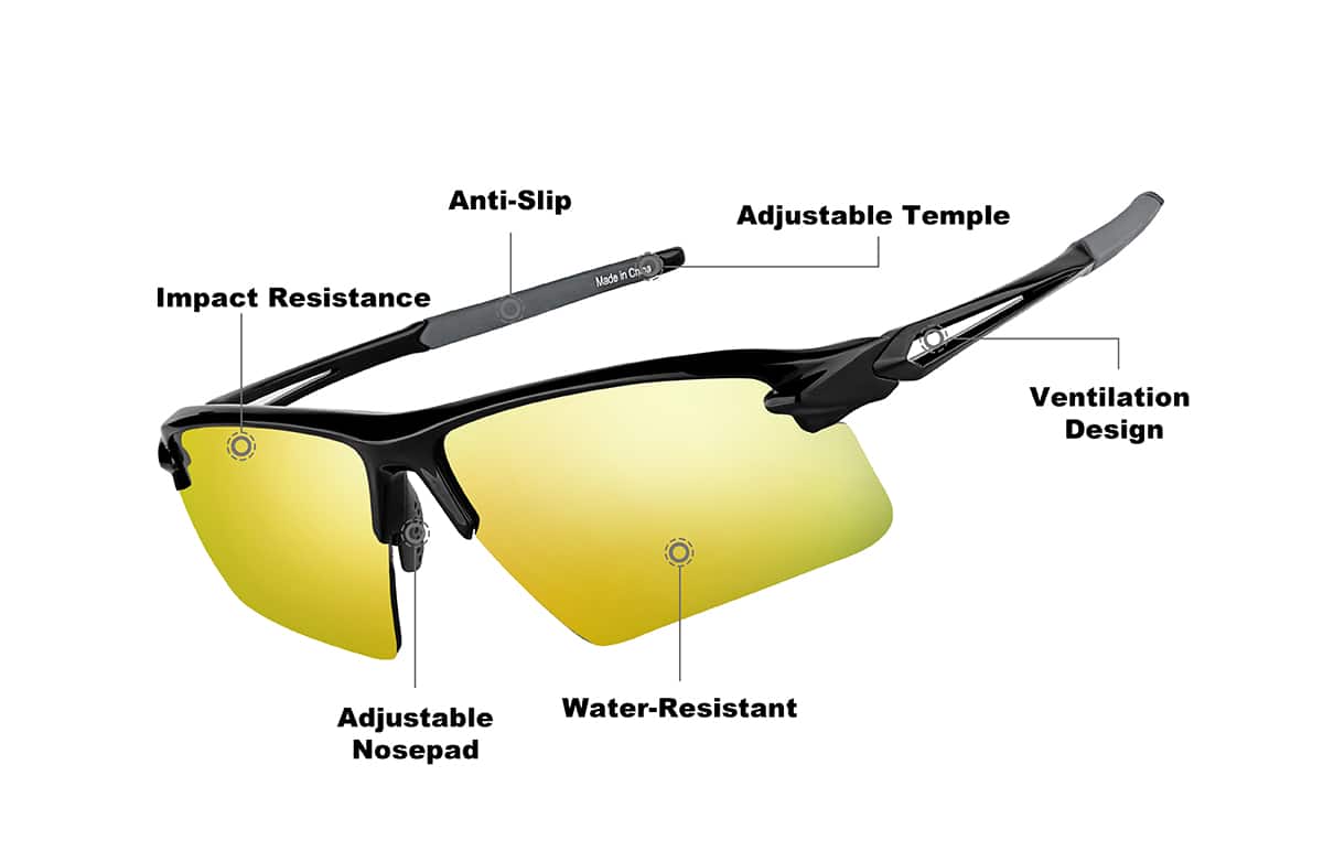 Image of Wrap-Around Sports Sunglasses(Larger Lenses)