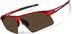 Wrap-Around Sports Sunglasses(Larger Lenses) T99301815 in Red with Brown Lenses