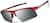 Angle view of Wrap-Around Sports Sunglasses(Larger Lenses) T99311818 in Red with Silver Mirror thumbnail