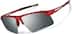 Wrap-Around Sports Sunglasses(Larger Lenses) T99311818 in Red with Silver Mirror