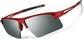 Angle view of Wrap-Around Sports Sunglasses(Larger Lenses) T99311818 in Red with Silver Mirror thumbnail