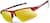 Angle view of Wrap-Around Sports Sunglasses(Larger Lenses) T99321842 in Red with Gold Mirror thumbnail