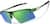 Angle view of Wrap-Around Sports Sunglasses(Larger Lenses) T99342434 in Green with Green Mirror thumbnail
