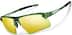 Wrap-Around Sports Sunglasses(Larger Lenses) T99352414 in Green with Gold Mirror
